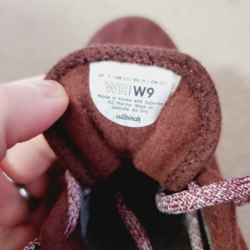 Allbirds Burgundy Wool Womens Light Weight Running Shoes Sneakers 9 - Picture 6 of 6